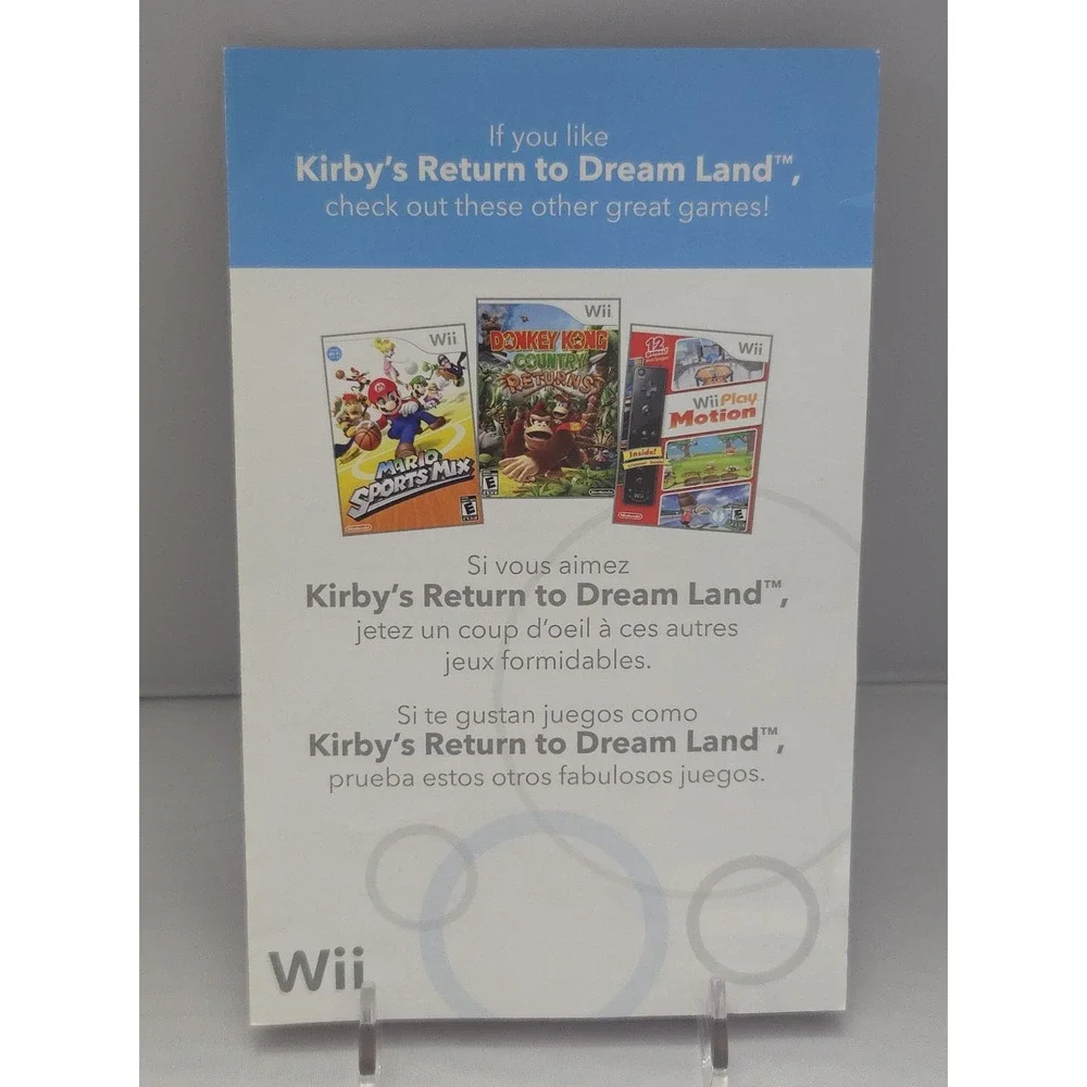Kirby's Return to Dream Land - Nintendo Wii - Case & Inserts (No Manual) Tested